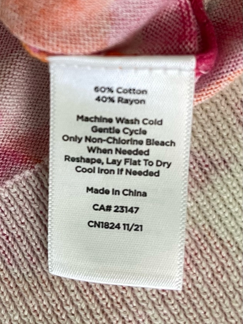 NWT Talbots Tossed Flowers Pink Orange Retro Floral Cotton Blend Sweater 2XL - Picture 8 of 8